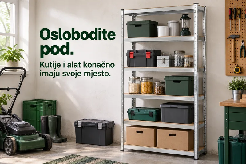 Primjer uredne ostave s TitanFlex policom i stvarima raspoređenim na pet nivoa.