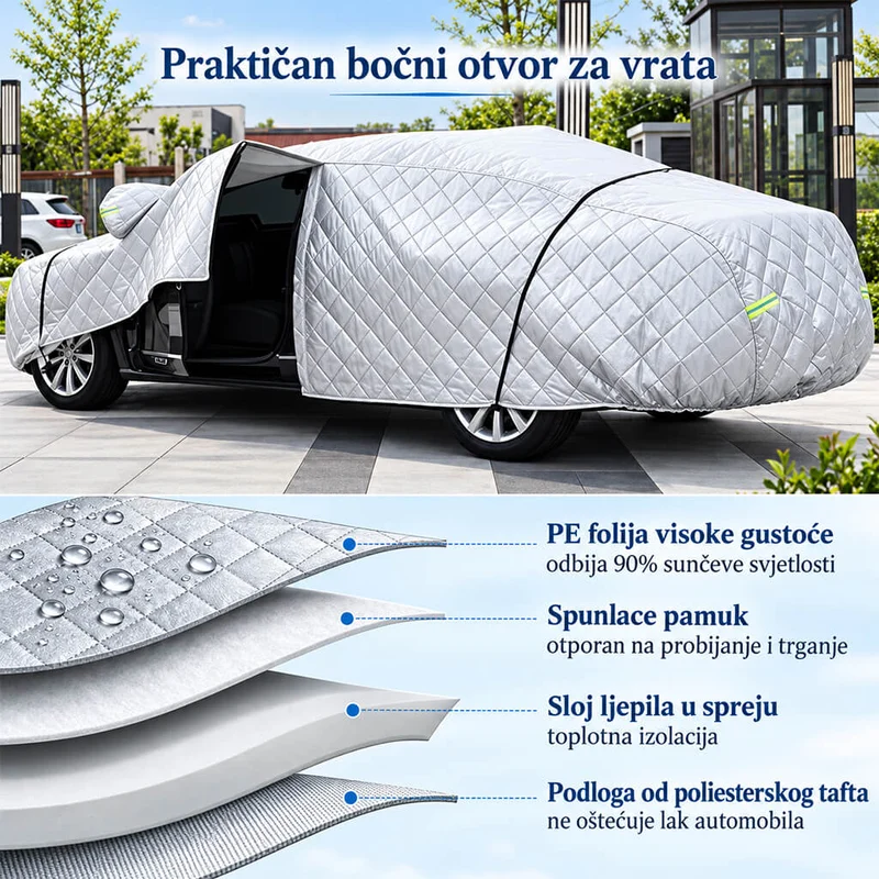 BM prikaz bočnog otvora i strukture materijala cerade.